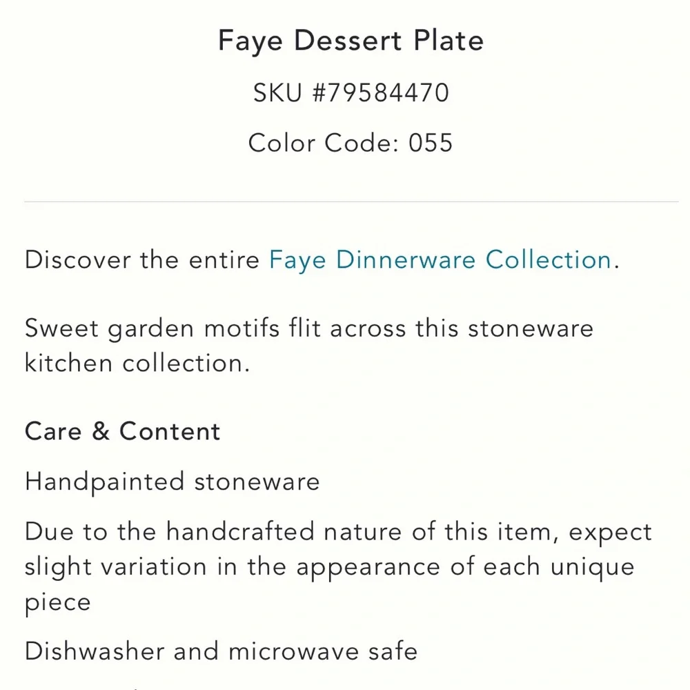 Faye dessert Plate with ladybug &‎ shamrocks Design single frazee
